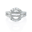 1.38ct Diamond 18k White Gold Halo Split Shank Engagement Ring Setting