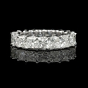 Diamond Princess Cut 18k White Gold Eternity Wedding Band Ring