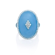 .51ct Diamond and Blue Topaz 18k White Gold Ring