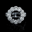 1.80ct Diamond 18k White Gold Halo Engagement Ring Setting