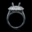 1.80ct Diamond 18k White Gold Halo Engagement Ring Setting