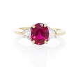 .35ct Diamond and Ruby Platinum and 18k Yellow Gold Ring