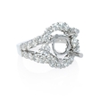 1.73ct Diamond 18k White Gold Halo Engagement Ring Setting