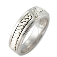 .09ct Men's Diamond 14k White Gold Wedding Band Ring