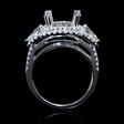 1.39ct Diamond 18k White Gold Double Halo Engagement Ring Setting