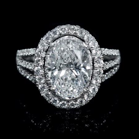 1.01ct Diamond 18k White Gold Double Halo Engagement Ring Setting