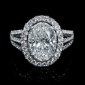 Diamond 18k White Gold Double Halo Engagement Ring Setting