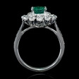 1.23ct Diamond and Emerald 18k White Gold Ring