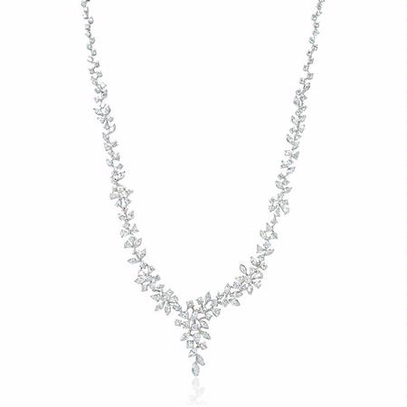 10.23ct Diamond 18k White Gold Drop Necklace