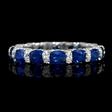 .72ct Diamond and Blue Sapphire 18k White Gold Eternity Wedding Band Ring