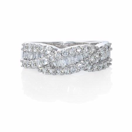 .87ct Diamond 18k White Gold Wedding Band Ring