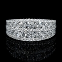 Diamond 18k White Gold Five Row Ring