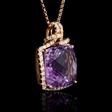 .36ct Diamond and Purple Amethyst 18k Rose Gold Pendant
