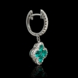 .40ct Diamond and Emerald 18k White Gold Dangle Earrings
