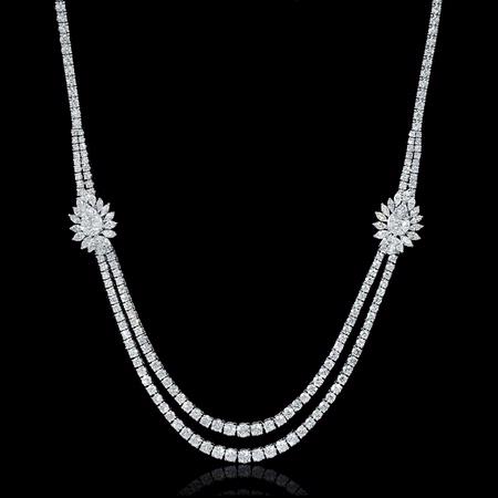 13.61ct Diamond 18k White Gold Necklace