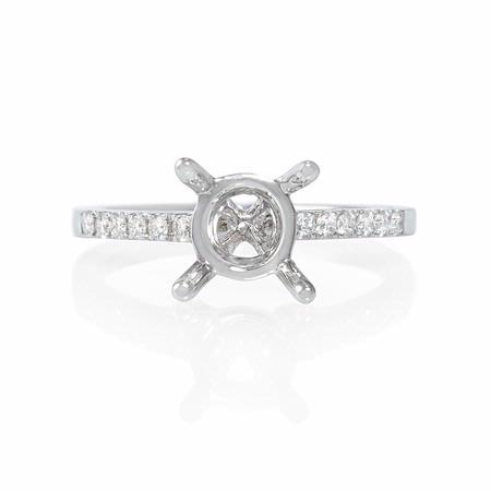 .15ct Diamond 18k White Gold Cathedral Engagement Ring Setting