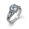 Simon G Diamond 18k White Gold Halo Engagement Ring Setting