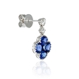 .21ct Diamond and Blue Sapphire 18k White Gold Dangle Earrings