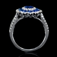 .45ct Diamond and Blue Sapphire 18k White Gold Flower Ring