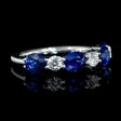 .32ct Diamond and Oval Cut Blue Sapphire 18k White Gold U Prong Ring