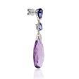 .29ct Diamond, Tanzanite and Purple Amethyst 18k White Gold Dangle Earrings