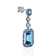 .21ct Diamond, Blue Sapphire and Blue Topaz 18k White Gold and Black Rhodium Dangle Earrings