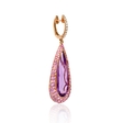 .18ct Diamond, Pink Sapphire and Purple Amethyst 18k Rose Gold Dangle Earrings