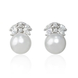 1.13ct Diamond and South Sea Pearl 18k White Gold Earrings