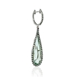 Green Sapphire and Green Amethyst 18k White Gold and Black Rhodium Dangle Earrings