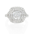 .88ct Diamond 18k White Gold Double Halo Engagement Ring Setting