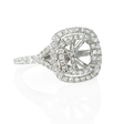 .88ct Diamond 18k White Gold Double Halo Engagement Ring Setting