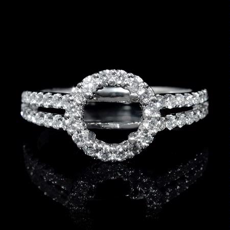 Diamond Platinum Halo Engagement Ring Setting