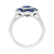 .41ct Diamond and Blue Sapphire 18k White Gold Flower Ring