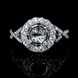 .56ct Diamond 18k White Gold Halo Engagement Ring Setting