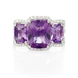 .24ct Diamond and Purple Amethyst 18k White Gold Ring