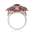 .31ct Diamond, Pink Sapphires and Tourmaline 18k White Gold and Black Rhodium Ring