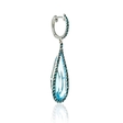 .86ct Blue Diamond and Blue Topaz 18k White Gold and Black Rhodium Dangle Earrings