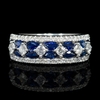 Diamond and Blue Marquise Sapphire 18k White Gold Ring