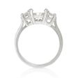 .67ct Diamond Platinum Three Stone Cathedral Half Moon Shape Engagement Ring Setting
