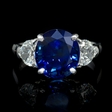 1.05ct Diamond and Blue Sapphire Platinum Ring