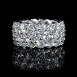 11.91ct Diamond Three Row 18k White Gold Eternity Wedding Band Ring