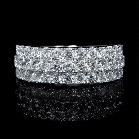 1.57ct Diamond 18k White Gold Wedding Band Ring