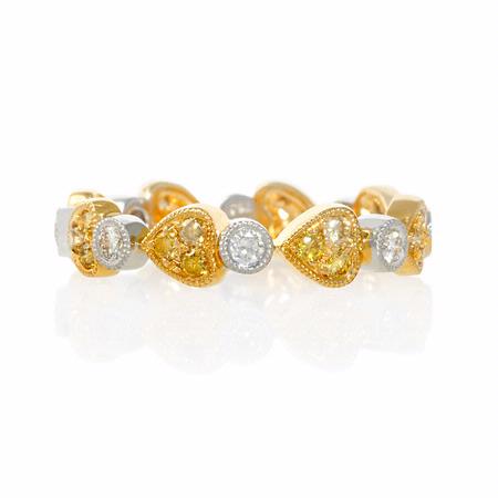 Diamond Antique Style 18k Two Tone Gold Eternity Ring
