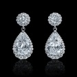 4.22ct GIA Certified Diamond 18k White Gold Dangle Earrings