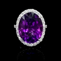 Diamond and Purple Amethyst 18k White Gold Ring