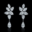 10.12ct Diamond 18k White Gold Dangle Earrings