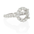 1.67ct Diamond 18k White Gold Halo Engagement Ring Setting