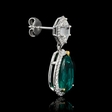 2.29ct Diamond and GIA Certified Emerald 18k Two Tone Gold Dangle Earrings