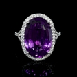 .47ct Diamond and Purple Amethyst 14k White Gold Ring