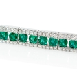 1.41ct Diamond and Emerald 18k White Gold Bracelet